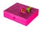 Bright simple magenta box for make-up, jewelry, decorations with