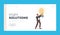 Bright Solutions, Creative Idea Landing Page Template. Businessman Character Holding Huge Bulb Having Great Inspiration