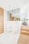 Bright and spacious bathroom interior