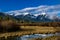 Bright spring morning ar Vermillion Lakes. Banff National Park Alberta Canada