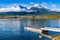 Bright spring morning ar Vermillion Lakes. Banff National Park Alberta Canada