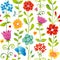 Bright spring seamless pattern with flowers.