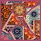 Bright square patchwork pattern. Mexican, indian, moroccan motives. Quilt, cover, wrapping design