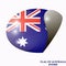 Bright sticker with flag of Australia. Happy Australia day background.