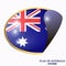 Bright sticker with flag of Australia. Happy Australia day background.