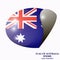 Bright sticker with flag of Australia. Happy Australia day background.