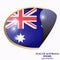 Bright sticker with flag of Australia. Happy Australia day background.