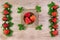 Bright strawberries still life on light wooden background