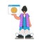 A bright and stylish illustration of a boy using a web browser. Bright trend character.