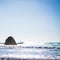 Bright summer afternoon at Piha Beach, New Zealand