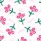 Bright summer flower bloom seamless pattern. Stylized retro floral all over print.