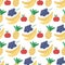 Bright summer fruity seamless pattern