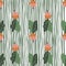 Bright summer seamless pattern with radish elements. Green stripped background. Healthy food