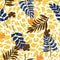 Bright summer Tropical summer floral safari leaves on exotic animal skin leopard prints ,hand drawn style background.