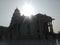 Bright sun on the top of birla mandir in jaipur, rajastan