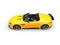 Bright sun yellow urban convertible sports car -top down side view