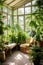 bright sunroom filled with lush green plants