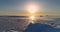 Bright sunset Antarctica winter landscape