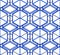 Bright symmetric seamless pattern with interweave figures. Continuous geometric composition with transparency effects, for use in