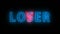 Bright text Loser Lover - element for creative design, 3d render backdrop, computer generated