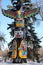 Bright thunderbird winter totem pole