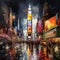 Bright Times Square with mesmerizing colors