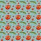 Bright tomato texture seamless digital pattren on a blue background. Print for banners, wrapping paper, posters, cards, invitation