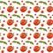 Bright tomato texture seamless digital pattren on a white background. Print for banners, wrapping paper, posters, cards, invitatio