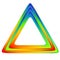 Bright triangle logo. Rainbow colors