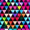 Bright triangles with grunge effect. Seamless pattern.