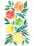 Bright tropical citrus orange lemon grapefruit pattern