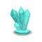 Bright turquoise crystals. Tool for divination. Item for fortune-telling. Flat vector element for poster or banner