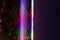 Bright ultra colored spider web or cobweb on a dark background. Technology background concept. Neon illumination. Copy