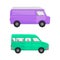 Bright Van as Road Vehicle and Transportation Vector Set