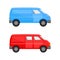 Bright Van as Road Vehicle and Transportation Vector Set