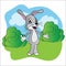 Bright vector illustration hare