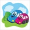 Bright vector illustration love cars