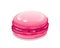 Bright vector realistic pink macaron.