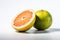 A bright and vibrant stock photo of fresh, Pomelo on a pristine white background