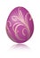 Bright violet Easter egg with golden decorative floral branch