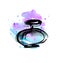 Bright violet vivvid color perfume bottle sketch.