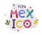 Bright Viva Mexico Lettering with Cactus and Lemon Element Vector Composition