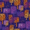 Bright vivid autumn park tree seamless pattern