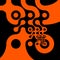 bright vivid and saturated orange colour and black biologically inspired shapes pattern and desig