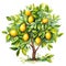 Bright Watercolor Lemon Tree Clipart AI Generated Stock Illustration Bright Watercolor Lemon Tree Clipart AI Generated Stock Illustration