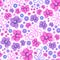 Bright watercolor seamless flower trendy pattern. Summer floral