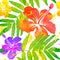 Bright watercolor tropical flowers vector seamless