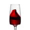 Bright wave of red wine in a transparent glass