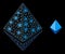 Bright Web Mesh Crystal Icon with Constellation Nodes