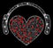 Bright Web Mesh Love Heart Headphones with Glare Spots